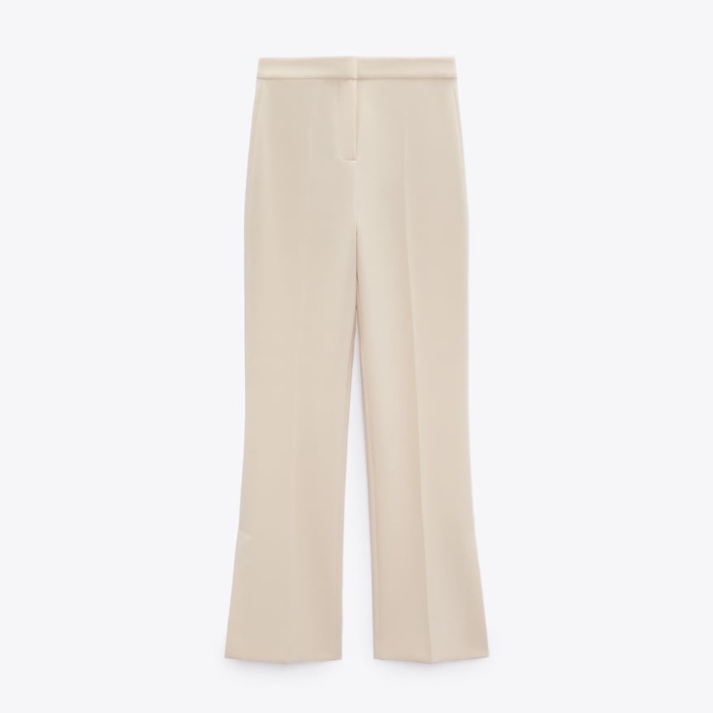 New beige Zara straight leg dress pants